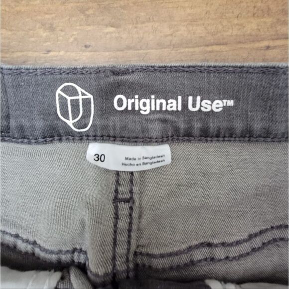 Original Use Skinny Jean Short Ripped Distressed Denim Gray Wash Men's Size 30 - Picture 5 of 10
